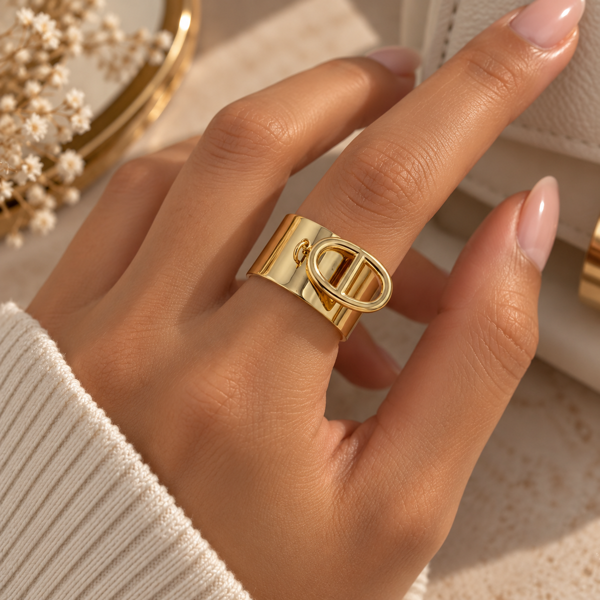 Bague Manchette Charm Monogramme