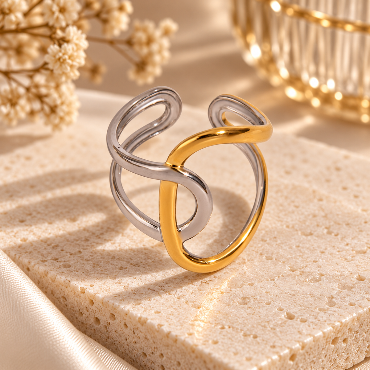 Bague Entrelacs Bicolore — vue produit