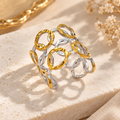 Bracelet Manchette Anneaux Entrelacés Bicolore — vue produit
