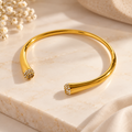 Bracelet jonc ouvert serti de cristaux