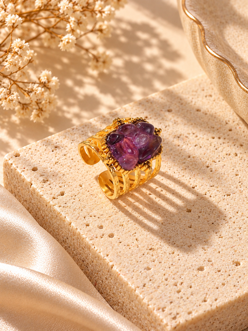 Bague Améthyste Dorée — Au Choix