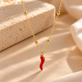 Collier Harissa - pendentif piment rouge
