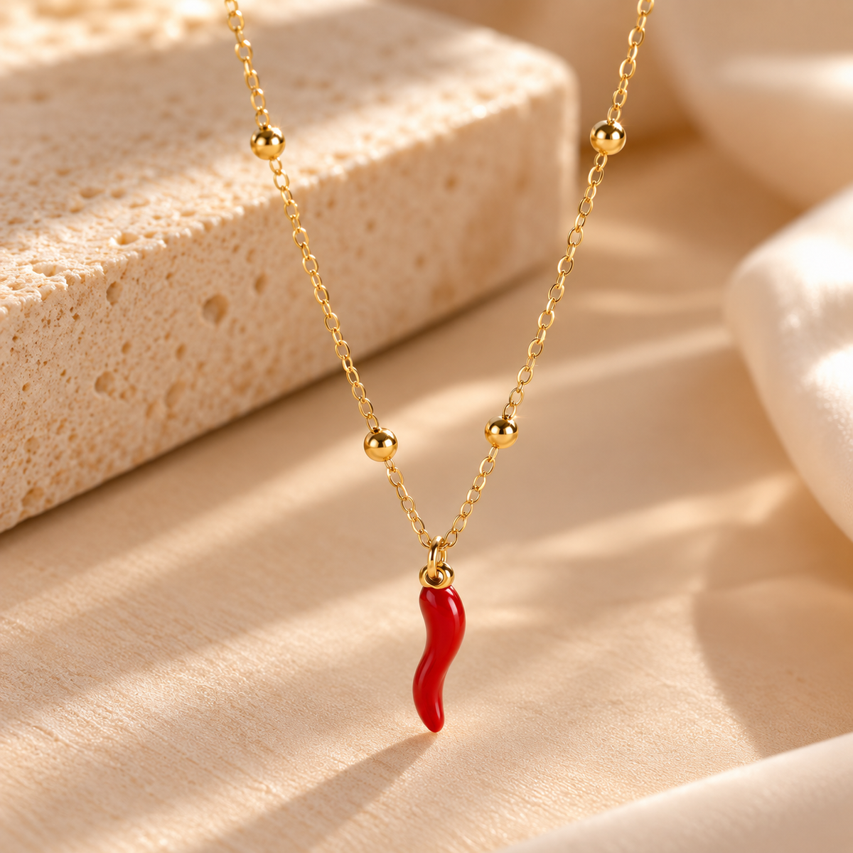 Collier Harissa - pendentif piment rouge