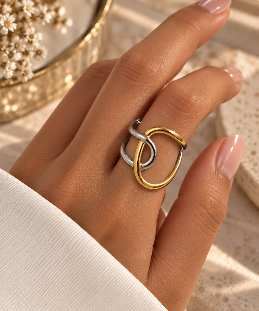 Bague Entrelacs Bicolore