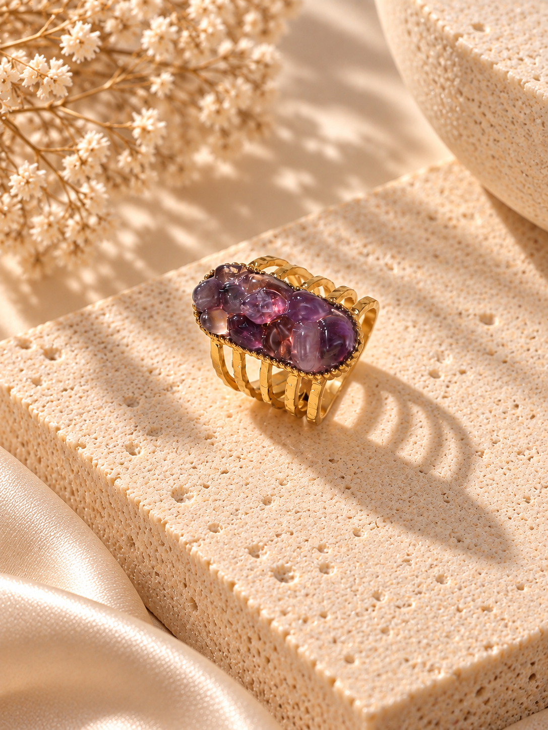 Bague Améthyste Dorée — Au Choix