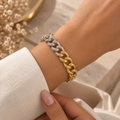 Bracelet Chaîne Cubaine Torsadée — Or & Bicolore