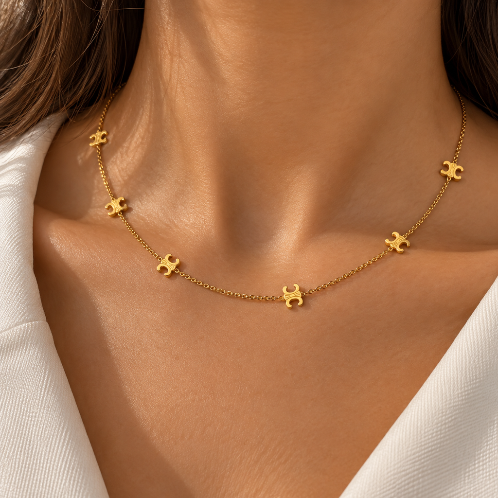 Collier Chaîne Fine Charms Dorés