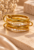 Bague Multi-Rangs 3 en 1 & Cristaux