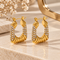 Créoles Pavé Cristal Torsadées