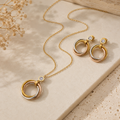 Parure Trinity — Collier & Boucles d’Oreilles Tricolore Zircons