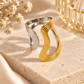 Bague Vague Sculptée Bicolore