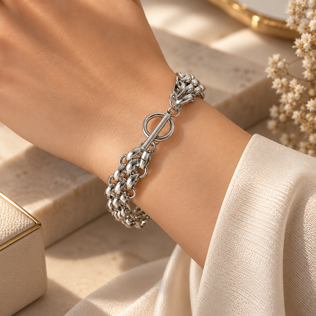 Bracelet Chaîne Panthère — Or & Argenté